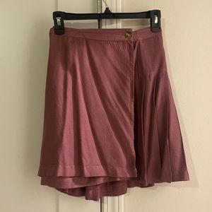 Purple Half Pleated Skirt